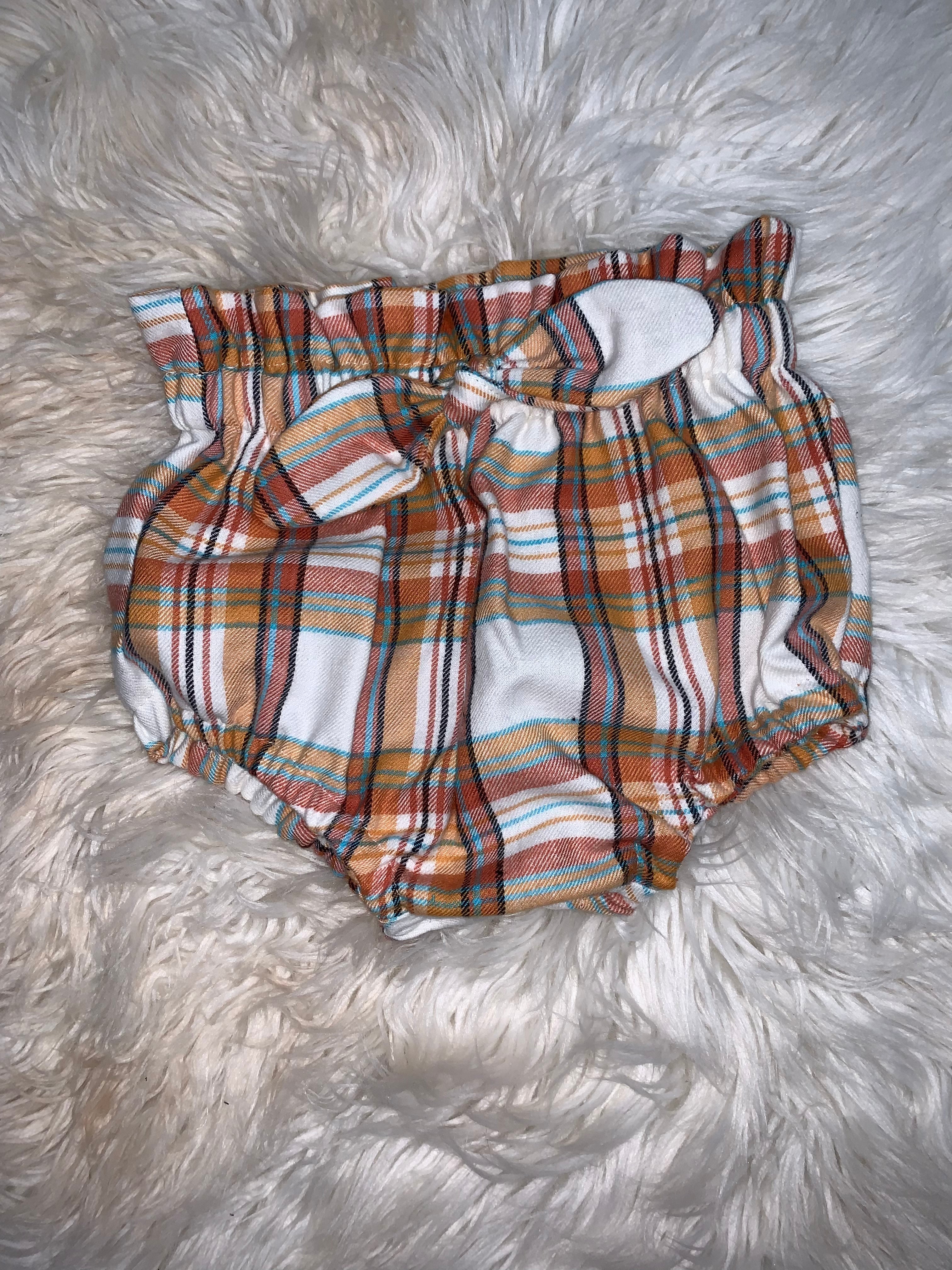 Plaid flannel bloomers w/ bow