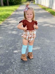 Plaid flannel bloomers w/ bow